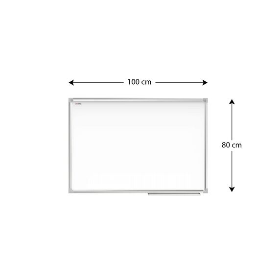 ALLboards Magnetisches Whiteboard 100x80cm Magnettafel mit Aluminiumrahmen und Stifteablage, Weiß Magnetisch Tafel, Trocken Abwischbar, Wiederbeschreibbar Weißtafel