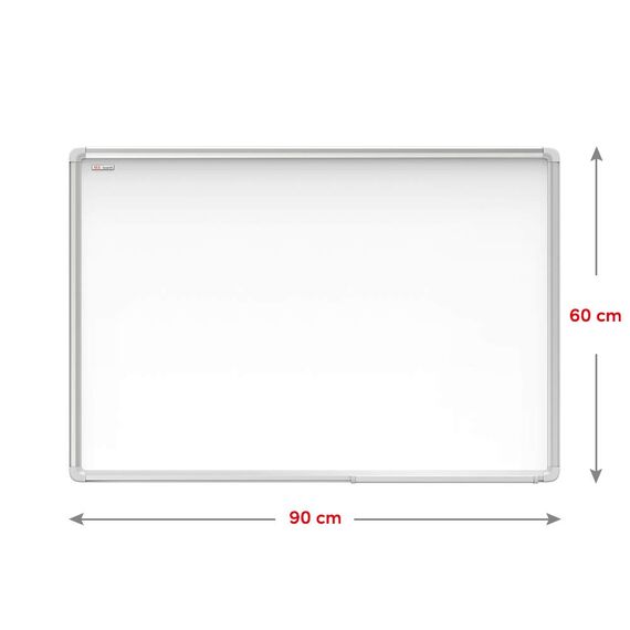 Allboards, magnetisches Whiteboard mit Expo-Alurahmen, trocken abwischbar und beschreibbar, wandmontierbar, 90 x 60 cm.