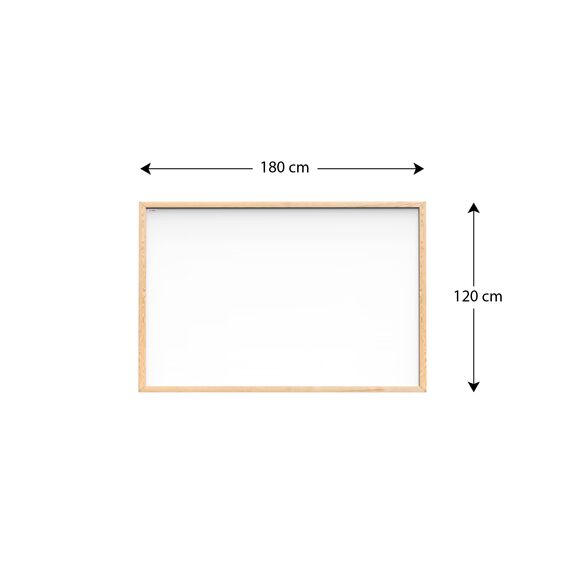 ALLboards Whiteboard mit Holzrahmen 180x120cm Magnettafel Weiß Magnetisch, Trocken Abwischbar