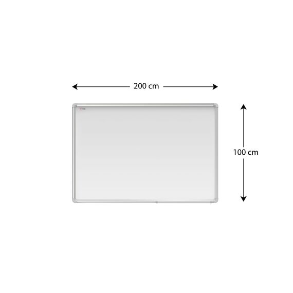 ALLboards Magnetisches Whiteboard, Ceramic Emaillierte Oberfläche 200x100cm Magnettafel mit Alurahmen Premium EXPO, Trocken Abwischbar, Projektionswand