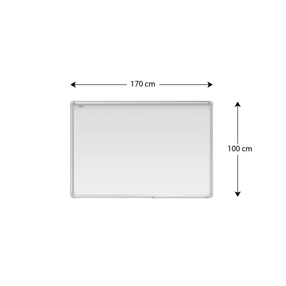 ALLboards Magnetisches Whiteboard, Ceramic Emaillierte Oberfläche 170x100cm Magnettafel mit Alurahmen Premium EXPO, Trocken Abwischbar, Projektionswand