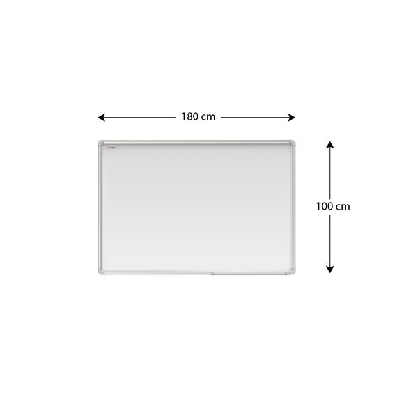 ALLboards Magnetisches Whiteboard, Ceramic Emaillierte Oberfläche 180x100cm Magnettafel mit Alurahmen Premium EXPO, Trocken Abwischbar, Projektionswand