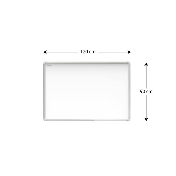 Allboards, magnetisches Whiteboard mit Expo-Alurahmen, trocken abwischbar und beschreibbar, wandmontierbar, 120 x 90 cm.
