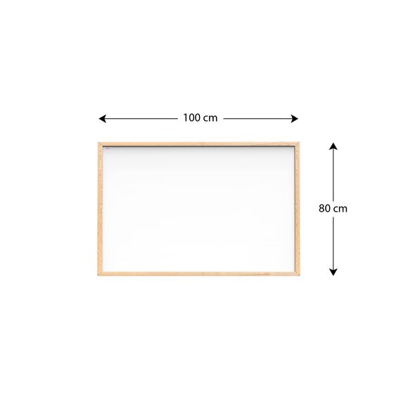 ALLboards Whiteboard mit Holzrahmen 100x80cm Magnettafel Weiß Magnetisch, Trocken Abwischbar