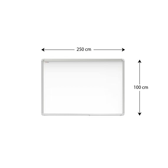 ALLboards Magnetisches Whiteboard 250x100cm Magnettafel mit Aluminiumrahmen Premium EXPO und Stifteablage, Weiß Magnetisch Tafel, Trocken Abwischbar, Wiederbeschreibbar Weißtafel