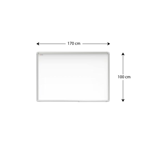 Allboards, magnetisches Whiteboard mit Expo-Alurahmen, trocken abwischbar und beschreibbar, wandmontierbar, 180 x 100 cm.