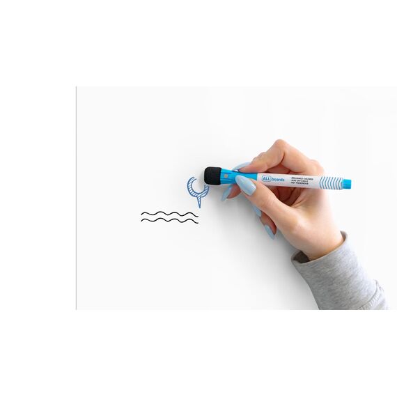 ALLboards Whiteboard Folie, 120x90 cm Magnetisch Selbstklebend Weißwandtafel Folie, einschließlich 2 Marker, 4 Magneten und Whiteboard Schwamm, Wandfolie für glatten Oberflächen in Schule Büro Haus