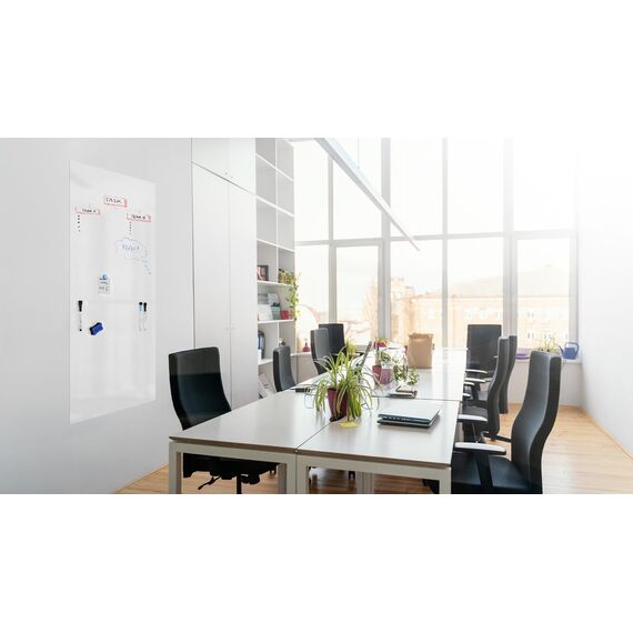 ALLboards Whiteboard Folie, 120x90 cm Magnetisch Selbstklebend Weißwandtafel Folie, einschließlich 2 Marker, 4 Magneten und Whiteboard Schwamm, Wandfolie für glatten Oberflächen in Schule Büro Haus