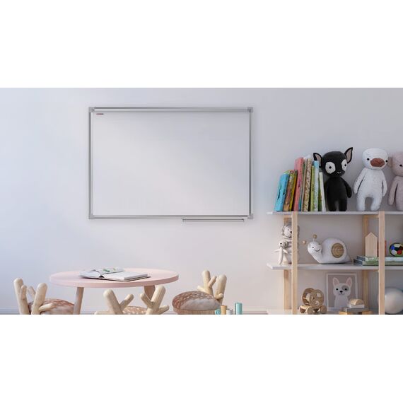 ALLboards Magnetisches Whiteboard 100x80cm Magnettafel mit Aluminiumrahmen und Stifteablage, Weiß Magnetisch Tafel, Trocken Abwischbar, Wiederbeschreibbar Weißtafel