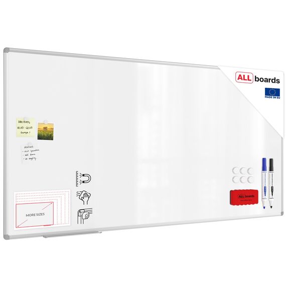 ALLboards Magnetisches Whiteboard – PREMIUM EXPO Alurahmen 180×90 cm