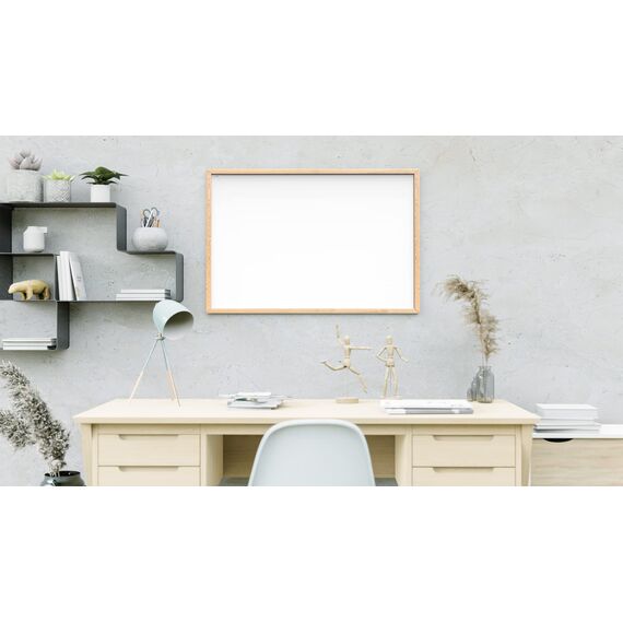 ALLboards Whiteboard mit Holzrahmen 180x100cm Magnettafel Weiß Magnetisch, Trocken Abwischbar