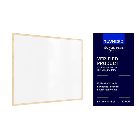 ALLboards Whiteboard mit Holzrahmen 100x80cm Magnettafel Weiß Magnetisch, Trocken Abwischbar