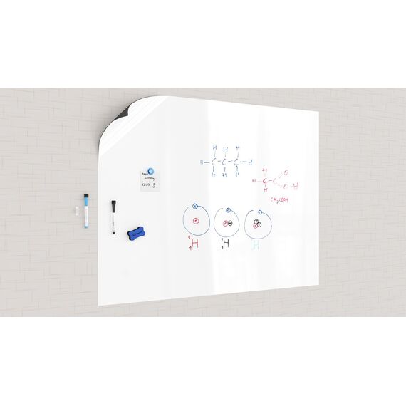 ALLboards Whiteboard Folie, 120x90 cm Magnetisch Selbstklebend Weißwandtafel Folie, einschließlich 2 Marker, 4 Magneten und Whiteboard Schwamm, Wandfolie für glatten Oberflächen in Schule Büro Haus