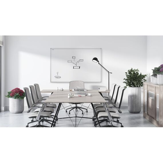 ALLboards Magnetisches Whiteboard 120x80cm Magnettafel mit Aluminiumrahmen und Stifteablage, Weiß Magnetisch Tafel, Trocken Abwischbar, Wiederbeschreibbar Weißtafel