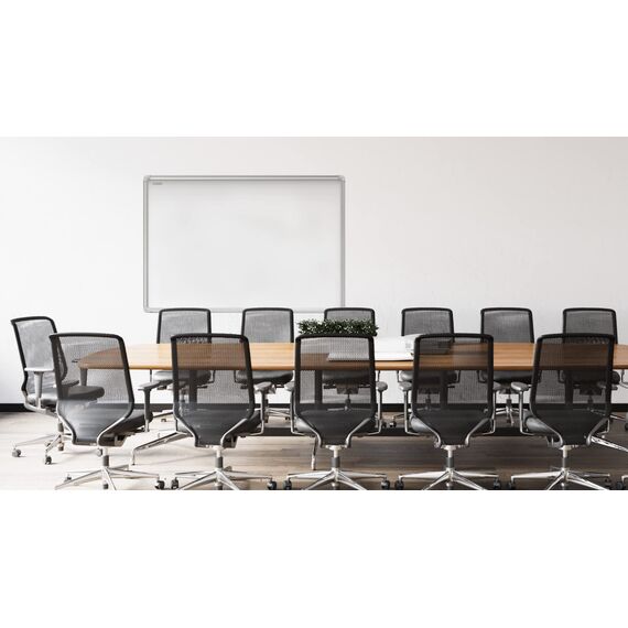 ALLboards Magnetisches Whiteboard 240x120cm Magnettafel mit Aluminiumrahmen Premium EXPO und Stifteablage, Weiß Magnetisch Tafel, Trocken Abwischbar, Wiederbeschreibbar Weißtafel