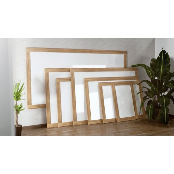 ALLboards Magnetisches Whiteboard, trocken abwischbar PREMIUM 200x100 cm, massiver Rahmen im Eichendesign