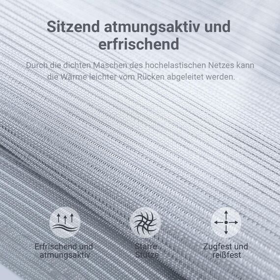MELOKEA Bürostuhl Ergonomisch mit Verstellbarer Kopfstütze, Schreibtischstuhl mit Breites Sitzkissen, Lendenwirbelstütze, Bürostuhl 200 kg, Mesh Stuhl, Home Office Chair, EN 1335 Computerstuhl, Grau