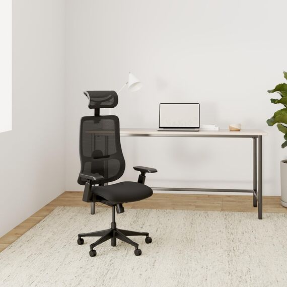 VALKENSTOL M5 Bürostuhl Ergonomisch Testsieger Höhenverstellbare Rückenlehne und Einstellbare Sitztiefe, Schaumstoff-Sitz, Schreibtischstuhl gesunder Rücken auch Grosse Menschen, Chefsessel