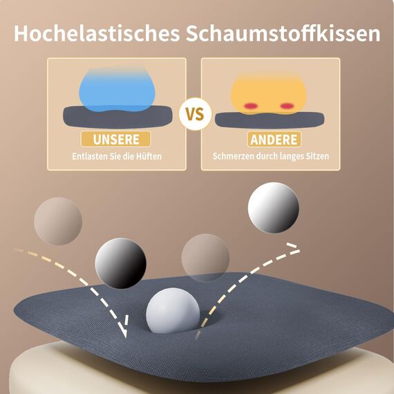 naspaluro Bürostuhl mit Hochklappbare Armlehnen, Schreibtischstuhl Ergonomisch, Drehstuhl mit Netzbespannung, Lordosenstütze, Höhenverstellbarer, Wippfunktion, Gepolstertem Sitzkissen, Hellgrau