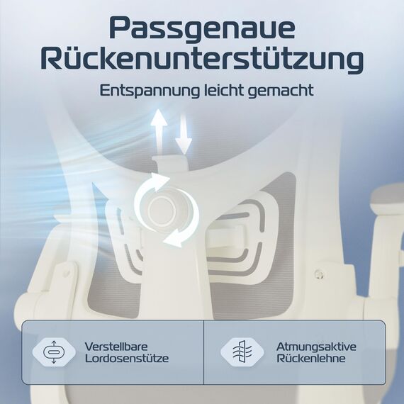 CLOUVOU SmartSeat Bürostuhl Ergonomisch [TESTSIEGER] Schreibtischstuhl 100% individuell einstellbar | Büro Stuhl & Gaming Stuhl | Computerstuhl Home Office Chair Ergonomic | Drehstuhl 150 kg
