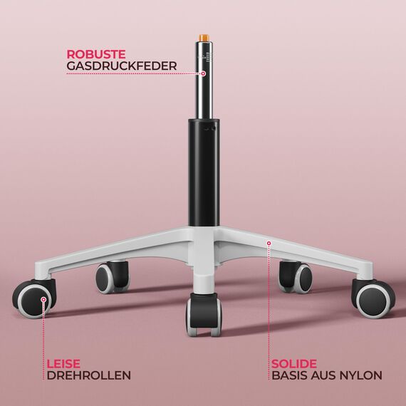 Yaheetech Bürostuhl Ergonomisch Schreibtischstuhl mit Schaukelfunktion Drehstuhl mit Gepolstertem Sitzkissen Chefsessel Höhenverstellbar fürs Arbeitszimmer/Büro, Hellrosa