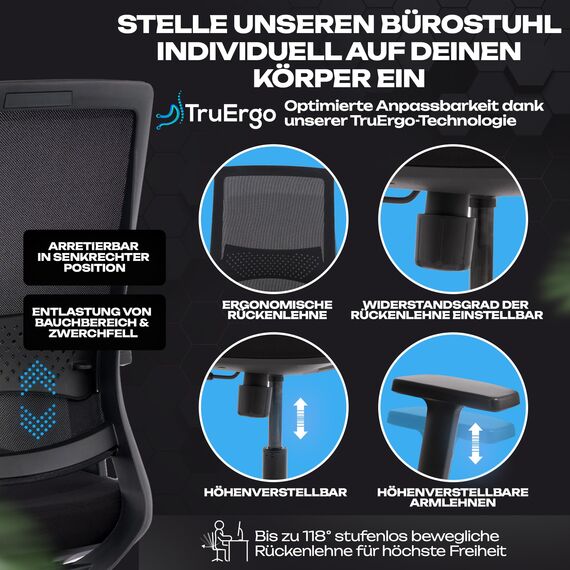 VALKENSTOL M2 Bürostuhl Ergonomisch Testsieger mit Einstellbarer Armlehne ohne Kopfstütze für maximale Bewegungsfreiheit, Rückenfreundliche Bürostühle, Schreibtischstuhl für Büro und Home Office Chair