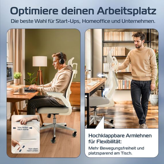 CLOUVOU SmartSeat Bürostuhl Ergonomisch [TESTSIEGER] Schreibtischstuhl 100% individuell einstellbar | Büro Stuhl & Gaming Stuhl | Computerstuhl Home Office Chair Ergonomic | Drehstuhl 150 kg
