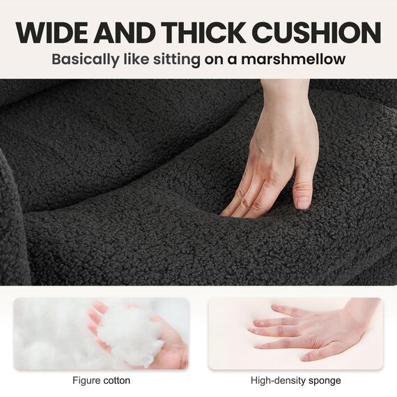 IWMH schminktisch Stuhl, schreibtischstuhl mit Rollen,bürostuhl ergonomisch mit armlehne,schminkstuhl hoher rückenlehne,drehstuhl höhenverstellbarer Buero Wohnzimmer (Dunkelgrau)