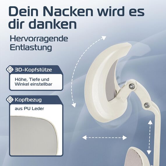 CLOUVOU SmartSeat Bürostuhl Ergonomisch [TESTSIEGER] Schreibtischstuhl 100% individuell einstellbar | Büro Stuhl & Gaming Stuhl | Computerstuhl Home Office Chair Ergonomic | Drehstuhl 150 kg