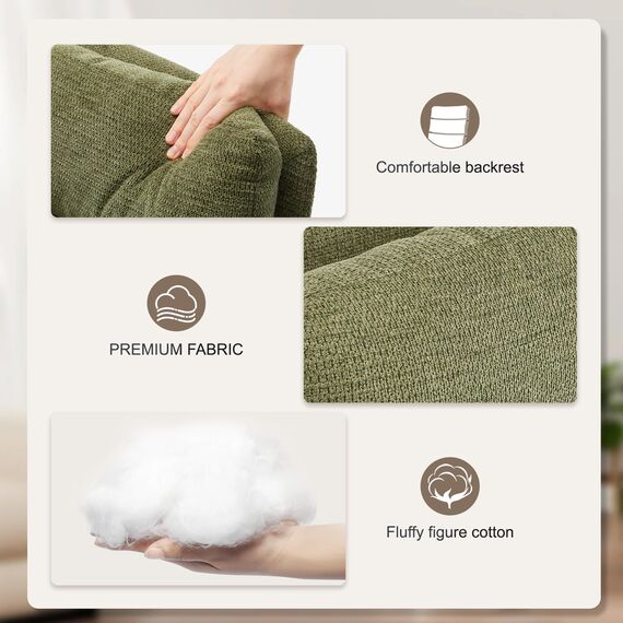 IWMH Schreibtischstuhl mit Hoher Rückenlehne,Bürostuhl Ergonomisch aus Kaschmir, Schminktisch Stuhl mit Armlehne, Drehstuhl Höhenverstellbarer Buero Wohnzimmer (Grün)