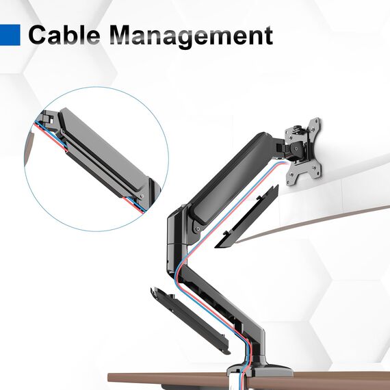 GRIFEMA Monitor Halterung, für 13-32 Zoll Bildschirm, Monitor Stand, Monitor Arm Höhenverstellbar Drehungbar, Monitorhalterung Max 9Kg, Bildschirmhalterung Vesa 75x75 / 100x100, Schwarz