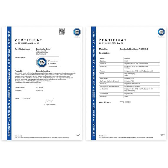 Ergotopia NextBack | Ergonomischer Bürostuhl 150kg belastbar gegen Rückenschmerzen | Schreibtischstuhl ergonomisch | Bürostuhl ergonomisch Testsieger, Office Chair - 5 Jahre Garantie