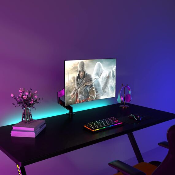 suptek Monitor Halterung Höhenverstellbarer Gasfeder-Monitorarm für 17-32 Zoll Bildschirme, VESA 75/100 mm, bis zu 10 kg, Ergonomischer Bildschirmhalterung 1 Monitor Einarm-Desktop- Monitorhalterung