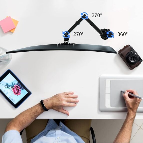 Pholiten Monitor Halterung, Arm für 13-32 Zoll LED LCD Bildschirm bis 10 kg, Höhenverstellbar Schwenkbar Neigbar Bildschirmhalterung für den Schreibtisch, VESA 75x75/100x100