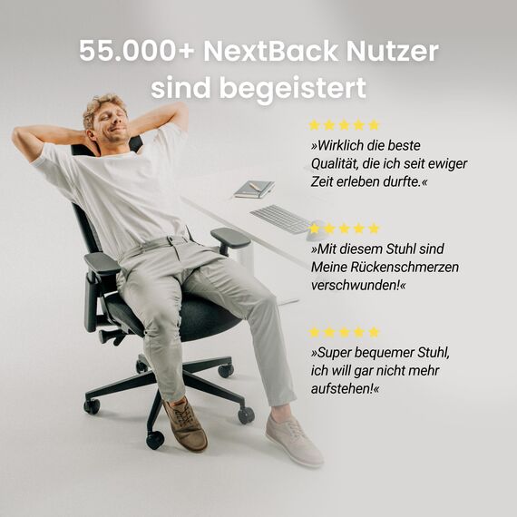 Ergotopia NextBack | Ergonomischer Bürostuhl 150kg belastbar gegen Rückenschmerzen | Schreibtischstuhl ergonomisch | Bürostuhl ergonomisch Testsieger, Office Chair - 5 Jahre Garantie