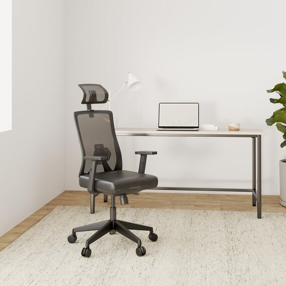 VALKENSTOL M3 Komfort Bürostuhl Ergonomisch Testsieger verstellbare Armlehnen, Schreibtischstuhl mit Lendenwirbelstütze Rückenschonend, Office Chair Bürostühle Verstellbare Sitztiefe Gesundes Sitzen