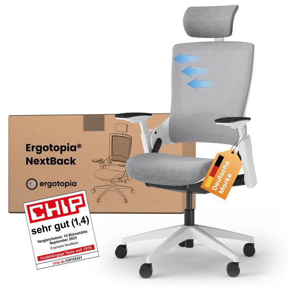 Ergotopia NextBack | Ergonomischer Bürostuhl 150kg belastbar gegen Rückenschmerzen | Schreibtischstuhl ergonomisch | Bürostuhl ergonomisch, Office Chair - 5 Jahre Garantie