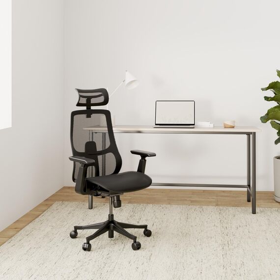 VALKENSTOL M5 Bürostuhl Ergonomisch Testsieger Höhenverstellbare Rückenlehne und Einstellbare Sitztiefe, Mesh-Sitz, Schreibtischstuhl gesunder Rücken auch für Grosse Menschen, Chefsessel