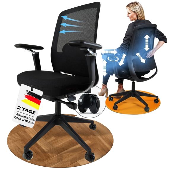 VALKENSTOL M4 Bürostuhl Ergonomisch Testsieger mit 5D Armlehnen für maximale Bewegungsfreiheit, Bequeme und Rückenfreundliche Bürostühle, Schreibtischstuhl ergonomisch als Home Office Chair
