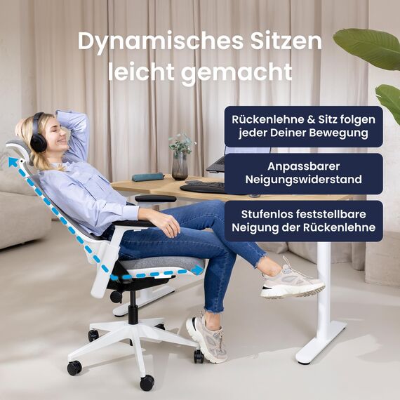 Ergotopia NextBack | Ergonomischer Bürostuhl 150kg belastbar gegen Rückenschmerzen | Schreibtischstuhl ergonomisch | Bürostuhl ergonomisch, Office Chair - 5 Jahre Garantie
