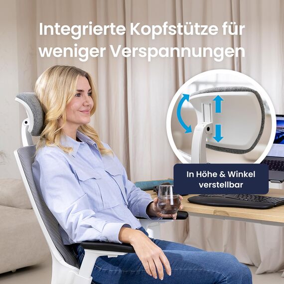 Ergotopia NextBack | Ergonomischer Bürostuhl 150kg belastbar gegen Rückenschmerzen | Schreibtischstuhl ergonomisch | Bürostuhl ergonomisch, Office Chair - 5 Jahre Garantie