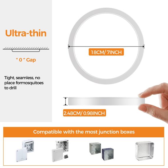 slochi Deckenlampe LED Deckenleuchte Flach, 3Farben - 3000K/4000K/6500K, IP44 Wasserfest Rund Badlampe Decke, 1500LM LED Lampen für küche Badezimmer Schlafzimmer Flur Wohnzimmer, Ø18CM 4Stück Weiß