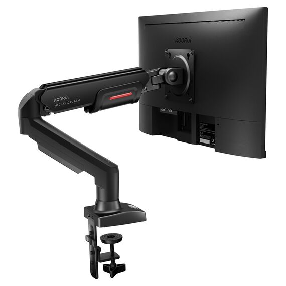 KOORUI Monitor Halterung Für 17-32 Zoll Flach & Curved Bildschirme, Gasdruckfeder Arm, VESA 75 & 100 mm Tischhalterung, Höhenverstellbar mit Neigungen, Schwenken, Dreht