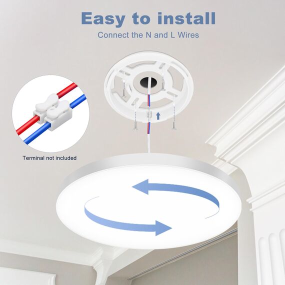 LED Deckenleuchte Flach Deckenlampe Dimmbar mit Fernbedienung [2 Stück] 3000K~6500K,24W, 2000LM, IP44 Wasserfest Deckenleuchten Rund, Küchenlampe LED Lampen Decke für Schlafzimmer/Wohnzimmer/Bad Ø28cm