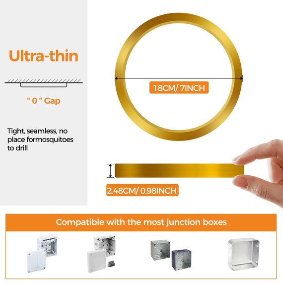 slochi Deckenlampe LED Deckenleuchte Flach, 3Farben - 3000K/4000K/6500K, IP44 Wasserfest Rund Badlampe Decke, 1500LM Modern LED Lampen für küche Badezimmer Schlafzimmer Flur Wohnzimmer, Ø18CM Golden