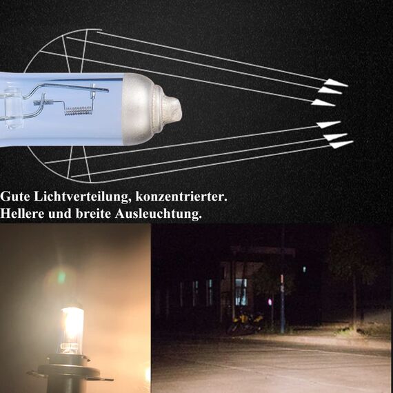 XELORD H7 Lampe Auto 55W 12V Scheinwerferlampe H7 Abblendlicht,E - Prüfzeichen,2 Stück