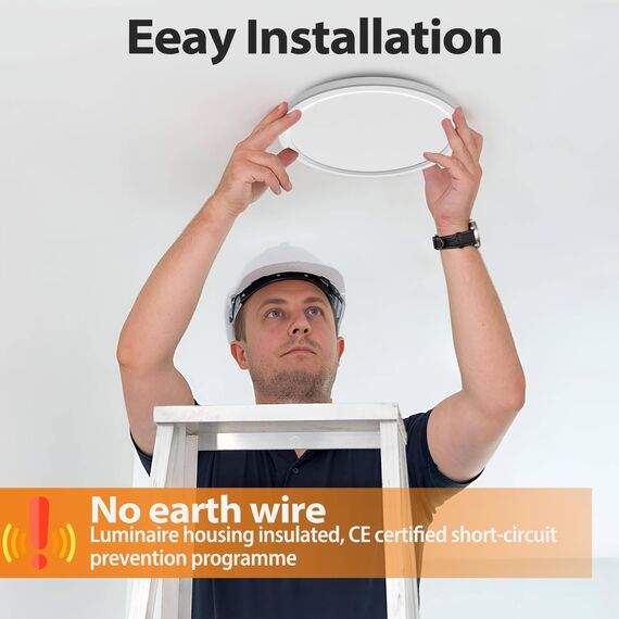 2 Stücke Deckenlampe LED Deckenleuchte Flach 18W, Ø22CM, 3Farben 3000K/4000K/6500K, IP44 Badlampe, 1800LM Modern LED Lampe Decke Küchenlampe für küche Badezimmer Schlafzimmer Flur Wohnzimmer, Weiß