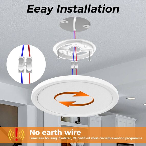 slochi LED Deckenleuchte Flach 24W 2800LM, 3Farben - 3000K/4000K/6500K, Ø30CM Deckenlampe IP54 Wasserfest Rund Badlampe, Modern LED Lampen für küche Badezimmer Schlafzimmer Flur Wohnzimmer, Weiß