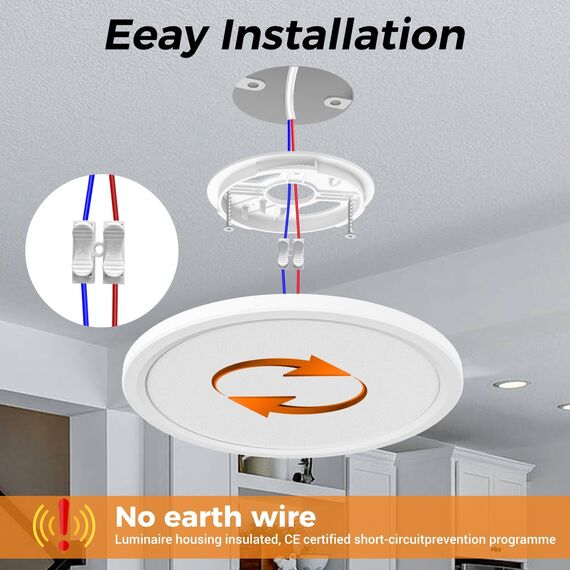 2Stück LED Deckenleuchte Flach 24W 2800LM, 3Farben - 3000K/4000K/6500K, Ø30CM Deckenlampe IP54 Wasserfest Rund Badlampe, Modern LED Lampen für küche Badezimmer Schlafzimmer Flur Wohnzimmer, Weiß