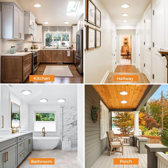 slochi Deckenlampe LED Deckenleuchte Flach, 3Farben - 3000K/4000K/6500K, Wasserfest Rund Badlampe Decke, 1500LM Modern LED Lampen für küche Badezimmer Schlafzimmer Flur Wohnzimmer, Ø18CM Nickelfarbe